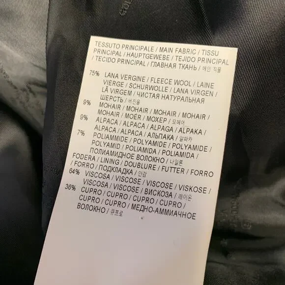 GOLDEN GOOSE Size S Pink Black White Wool Blend Plaid Shawl Lapel Coat - Picture 8 of 9